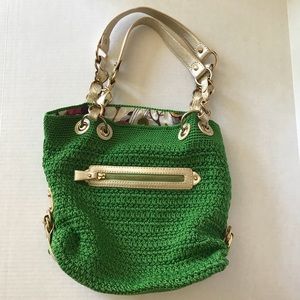 The Sak Knit Green Boho Hobo Medium Shoulder Bag